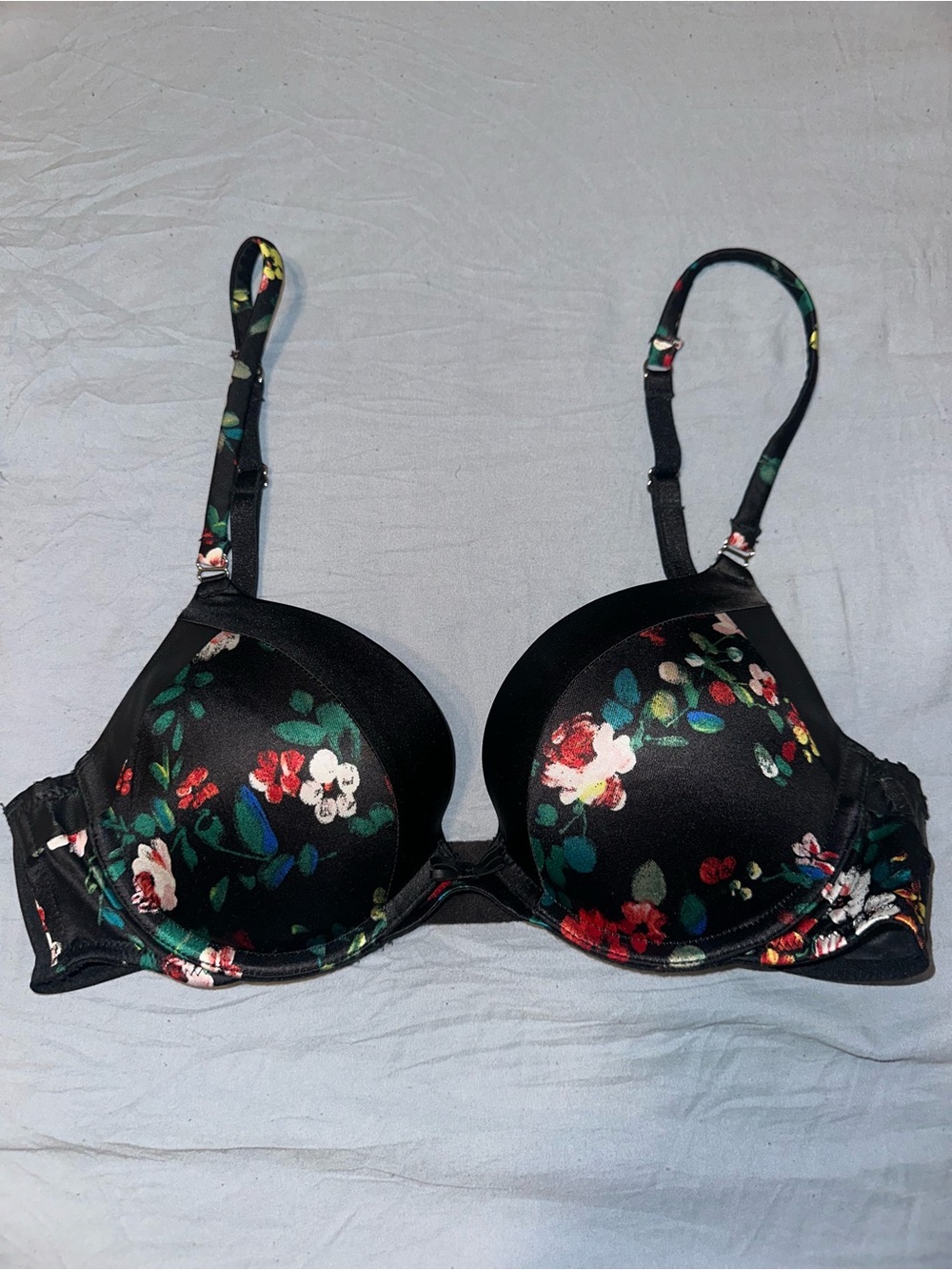 Victoria's Secret Black Floral Push-Up Bra